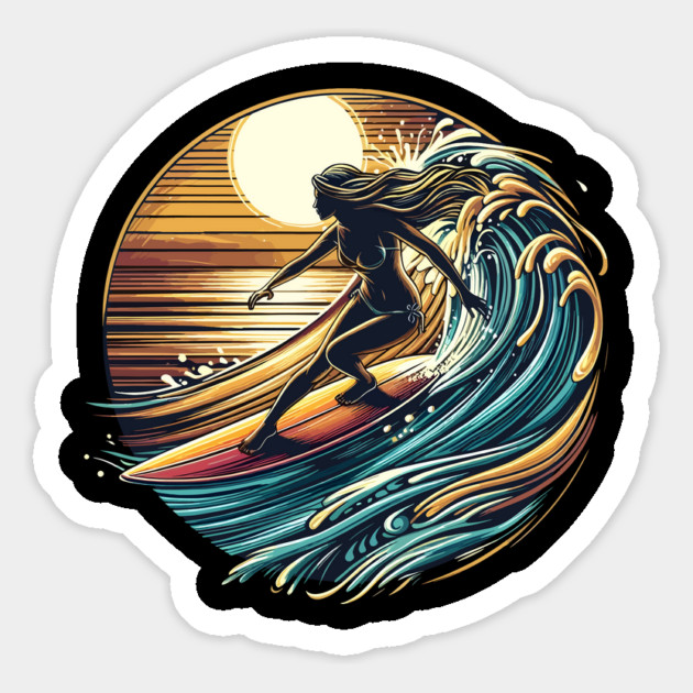 Women's surfing windsurf Wavy Style Surf Water Sports Lover Magnet by ism's Store
