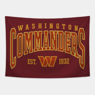 Vintage Washington Football Commanders Redskins Hail Tapestry