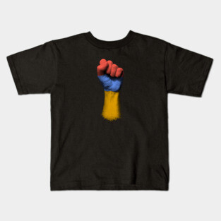 Flag of Armenia on a Raised Clenched Fist Kids T-Shirt