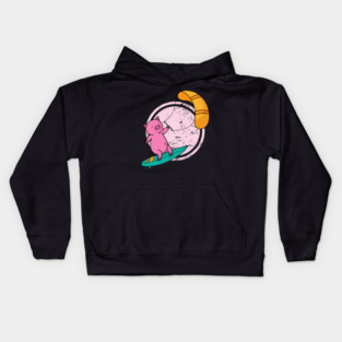 Pig at Kite Surfing Kids Hoodie