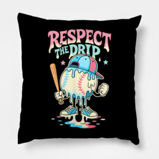 Baseball Ice Cream Drip For Boys Girls Respect The Drip Pillow