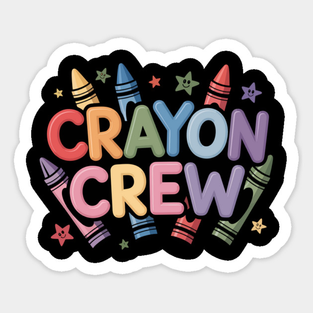 Cool Crayon Crew Design – Cute Matching Preschool Teacher Sticker by ism's Store