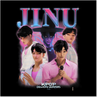 Jinu KPop Demon Hunters HuntrX Idol Anime Character Poster Style Posters and Art