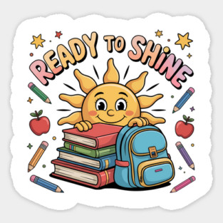 Ready to Shine Cute Back to School Design for Kids Students Magnet