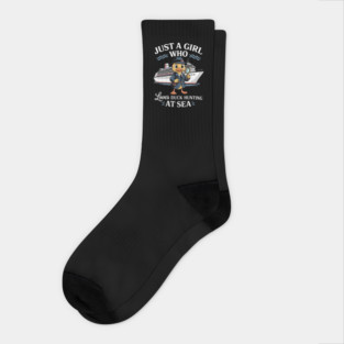 Just A Girl Who Loves Duck Hunting At Sea Cruise Socks