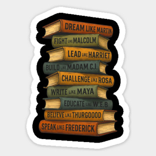 Black History Icons Books Sticker