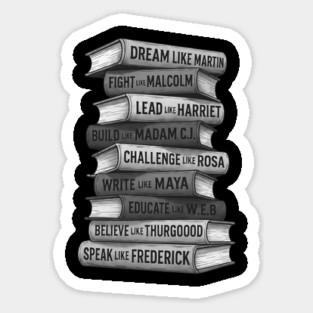 Black History Icons Books - Monotone Magnet