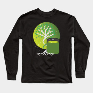 Green Tea Glow – Tree of Life Moon Long Sleeve T-Shirt