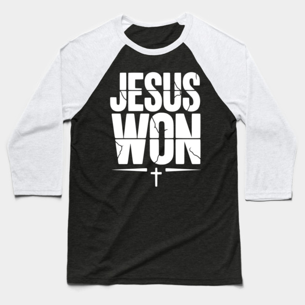Jesus Won Baseball T-Shirt by Frank Ring