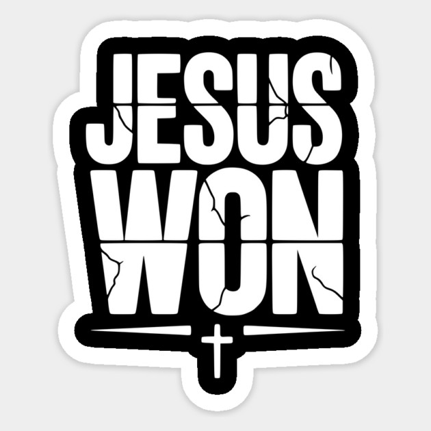 Jesus Won Sticker by Frank Ring