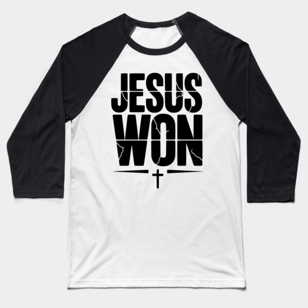 Jesus Won Baseball T-Shirt by Frank Ring