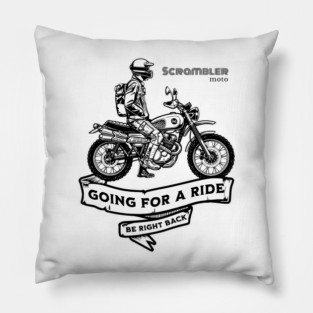 Scrambler Motorcycle Art | Retro Off-Road Design Pillow