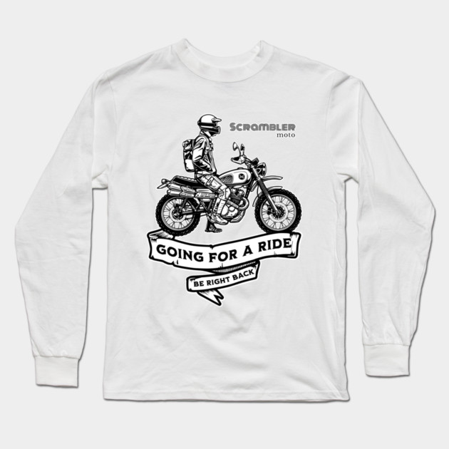 Scrambler Motorcycle Art | Retro Off-Road Design Long Sleeve T-Shirt by monsalveautos