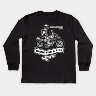 Scrambler Motorcycle Art | Retro Off-Road Design Kids Long Sleeve T-Shirt
