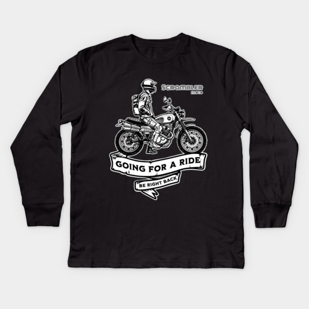 Scrambler Motorcycle Art | Retro Off-Road Design Kids Long Sleeve T-Shirt by monsalveautos