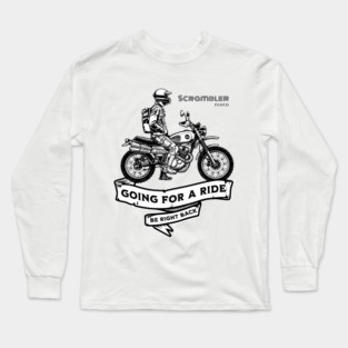 Scrambler Motorcycle Art | Retro Off-Road Design Long Sleeve T-Shirt