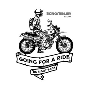 Scrambler Motorcycle Art | Retro Off-Road Design T-Shirt