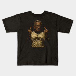 Vintage Meme Middle Finger Bob Uecker Kids T-Shirt