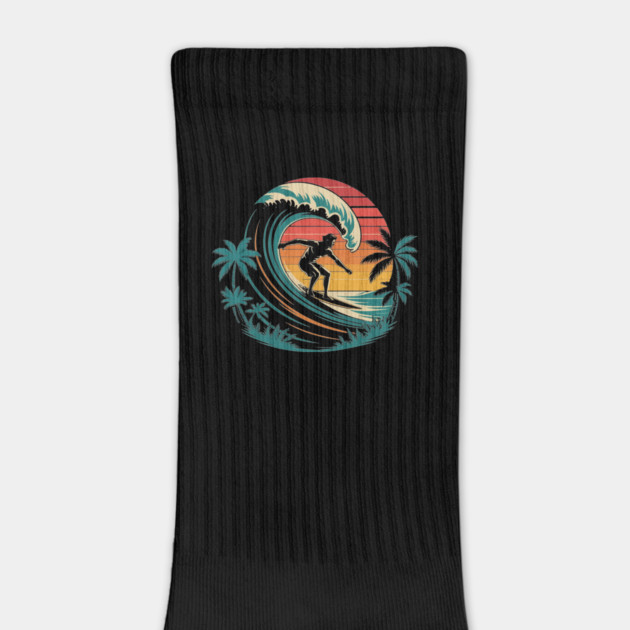 Retro Surfing Sunset design Vintage Beach Surfer Design by ism's Store