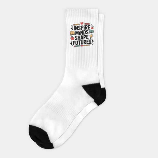 Inspire Minds Shape Futures Design Motivational Teacher Socks by ism's Store