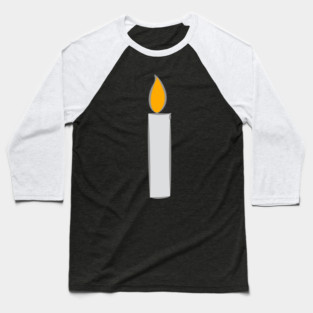 Minimalist Candle Flame Illustration Baseball T-Shirt