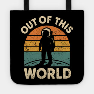Out of This World Retro Astronaut Vintage Space Graphic Gift Tote
