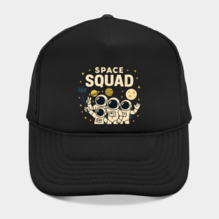 Space Squad – Funny Astronaut Group Selfie Space Humor Graphic Hat