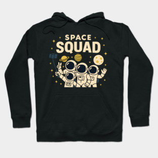 Space Squad – Funny Astronaut Group Selfie Space Humor Graphic Hoodie