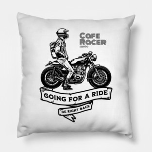 Café Racer Motorcycle | Retro Biker Design Pillow
