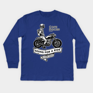 Café Racer Motorcycle | Retro Biker Design Kids Long Sleeve T-Shirt