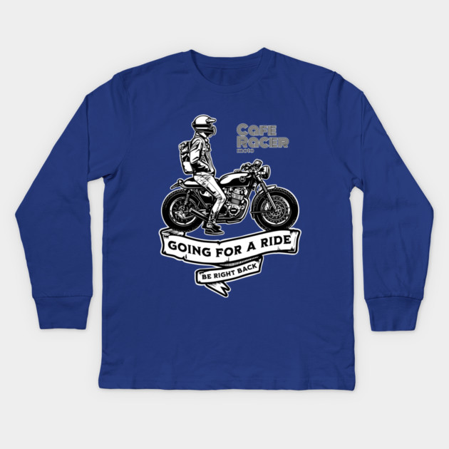 Café Racer Motorcycle | Retro Biker Design Kids Long Sleeve T-Shirt by monsalveautos