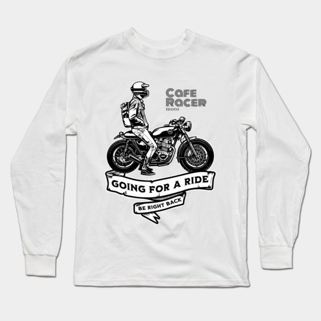 Café Racer Motorcycle | Retro Biker Design Long Sleeve T-Shirt by monsalveautos