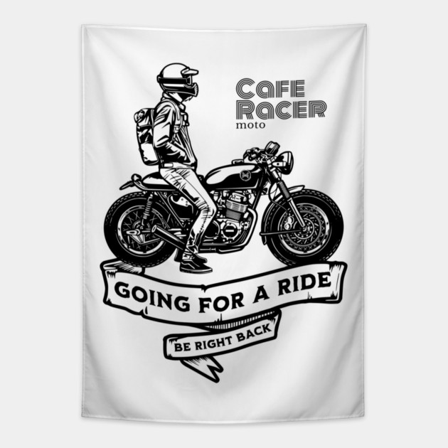 Café Racer Motorcycle | Retro Biker Design Tapestry by monsalveautos