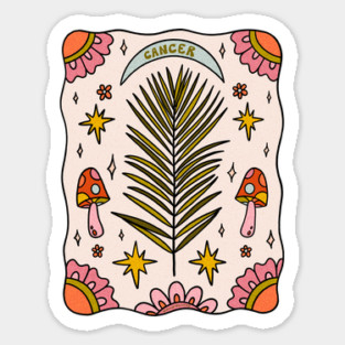 Cancer Zodiac Leaf Sticker