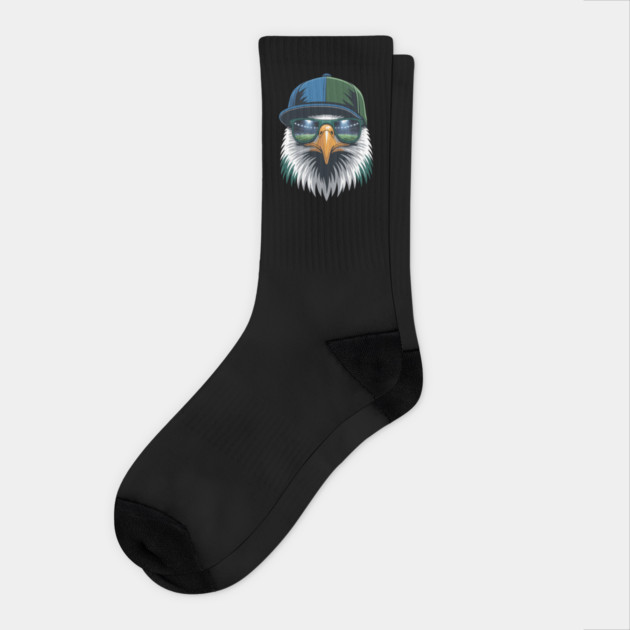 Eagle With Sunglasses Cool Face Eagle Socks by ism's Store