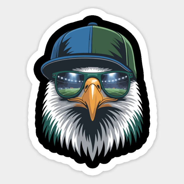 Eagle With Sunglasses Cool Face Eagle Sticker by ism's Store