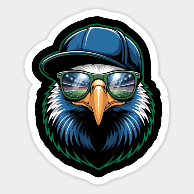 Eagle With Sunglasses Cool Face Eagle Tee Men Women's Kids Magnet by ism's Store