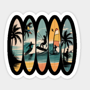 Colorful Surfboard Men Women Kids Surfing Surfer Surfboard Sticker