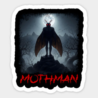 Spooky Mothman Cryptid from Point Pleasant, WV Sticker