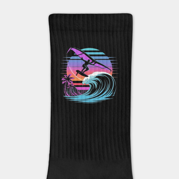 Cool WingFoil Surf Design – Retro Vaporwave Surfing Art by ism's Store