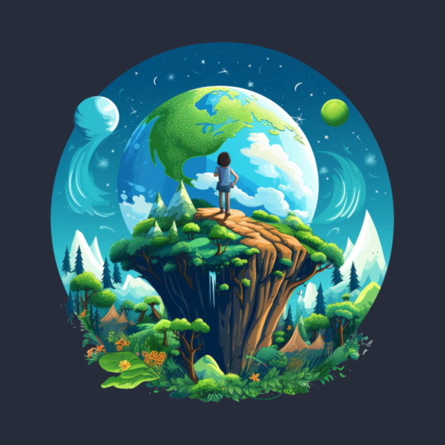 Earth Explorer  – Child and Planet Nature Art by Kathy Hawke