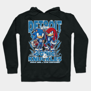 Retro Vintage Detroit Lions Montgomery Gibbs And Jahmyr Gibbs Sonic And Knuckles Hoodie