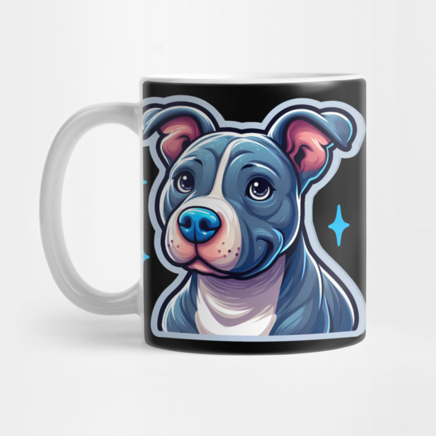 Cute Bluenose Pitbull Artwork | Playful Cartoon Dog Design by IamActiveDog
