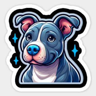 Cute Bluenose Pitbull Artwork | Playful Cartoon Dog Design Sticker