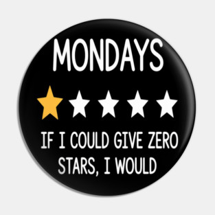 Mondays If I Could Give Zero Stars I Would Work Humor Pin
