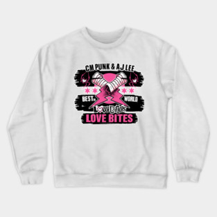 cm punk & AJ Lee WWE Crewneck Sweatshirt