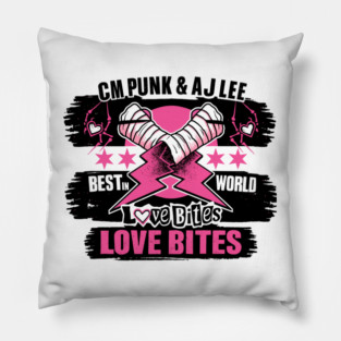 cm punk & AJ Lee WWE Pillow