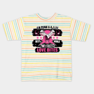 cm punk & AJ Lee WWE Kids T-Shirt