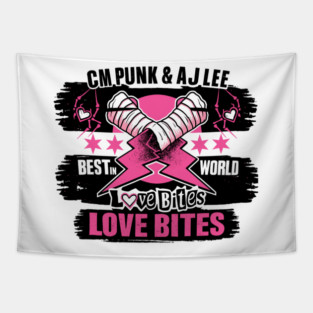 cm punk & AJ Lee WWE Tapestry