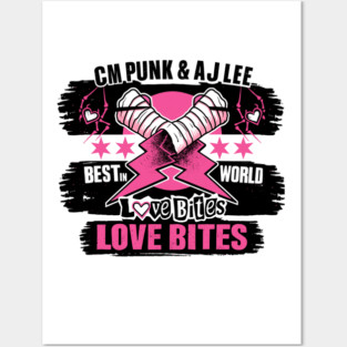 cm punk & AJ Lee WWE Posters and Art